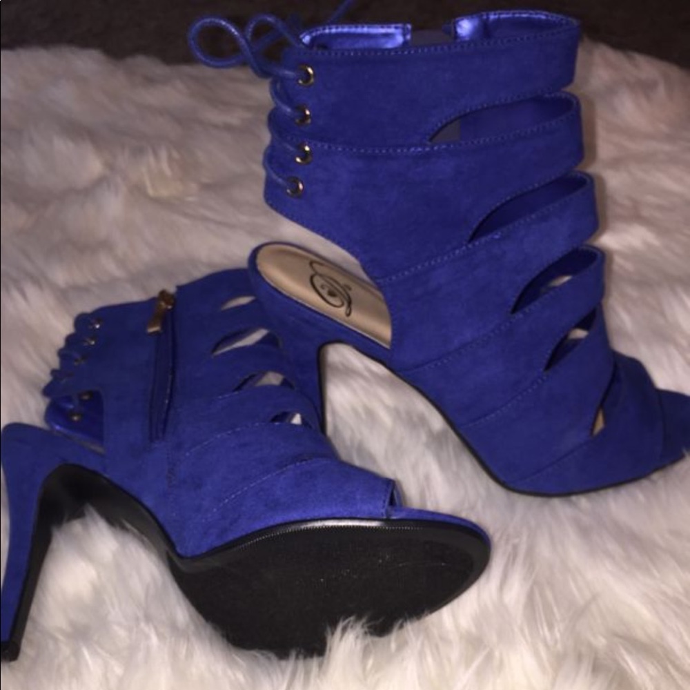 Royal Blue Peep Toes